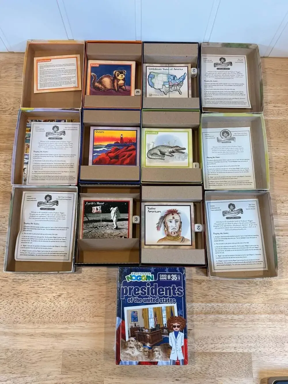 Professor Noggin Educational Card Games Lot of 7 Titles (1 Sealed)
